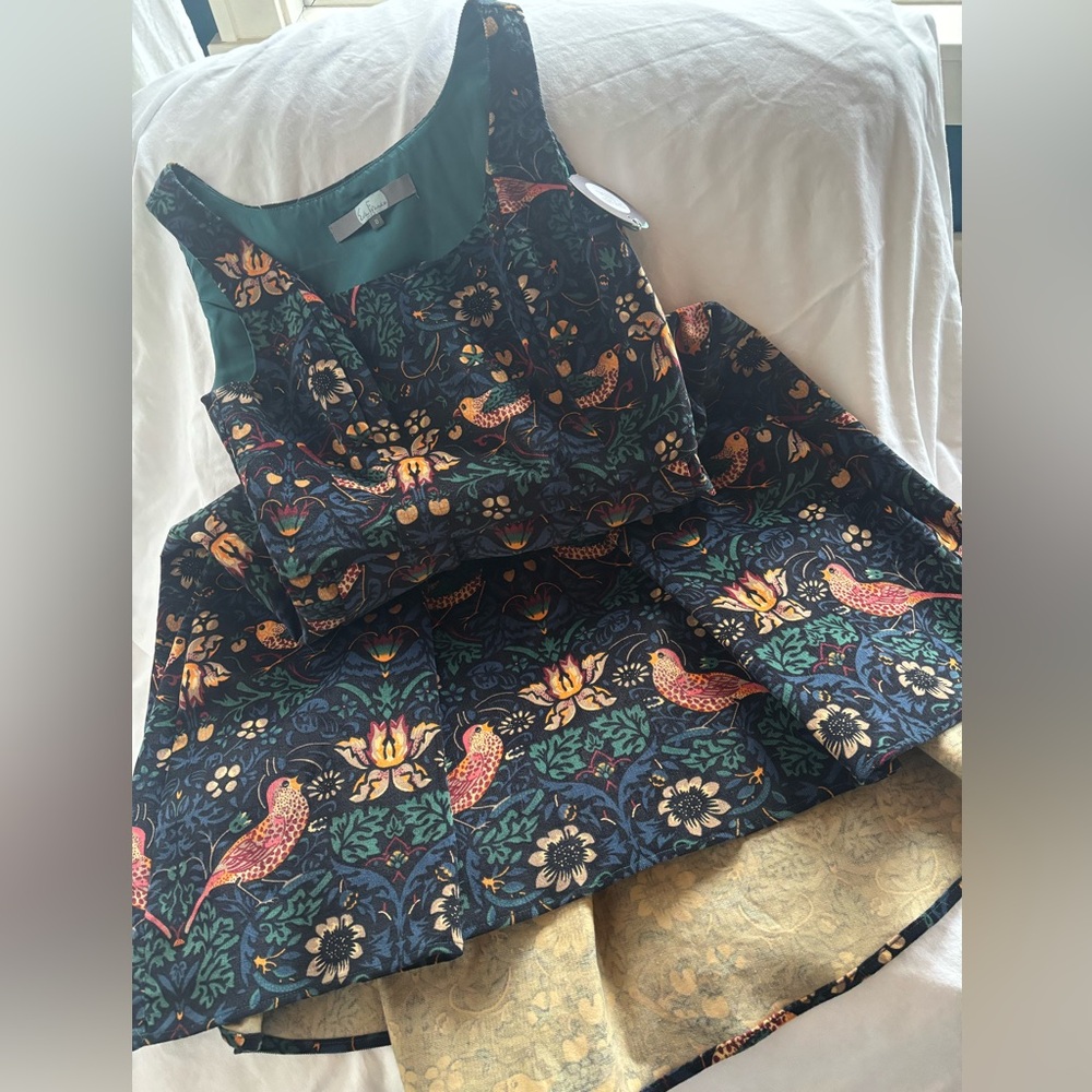 New With Tags Eva Franco for Anthropologie curdoroy bird dress